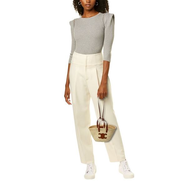 Celine Teen Classic Panier Palm Leaves & Leather Tote - Picture 4 of 4